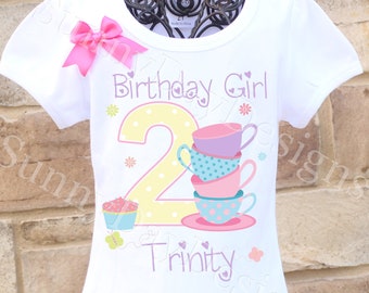 Tea Party Birthday Shirt, Tea Time Birthday Shirt, Tea Party Themed Birthday Party, Second Birthday Party Ideas, Tea Party Shirt
