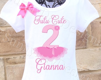 Tutu Cute Birthday Shirt, Two Two Cute Birthday Shirt, Ballet Birthday Shirt, Ballet Birthday Outfit, Ballerina Birthday Shirt