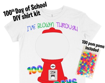 100th Day of School DIY Bubblegum Machine Shirt Kit, 100th Day of School Shirt, Boys 100th Day of School Shirt, 100 Days of School Shirt