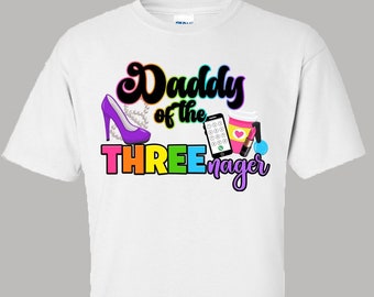 Threenager Daddy Shirt, Threenager Birthday Shirt, Threenager Family Shirts, Threenager Birthday Party Ideas, Threenager Mom Shirt
