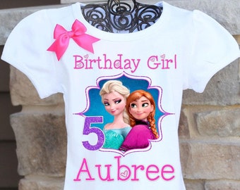 Frozen Birthday Shirt, Elsa and Anna Birthday Shirt, Princess Birthday Shirt, Elsa Anna Birthday Outfit