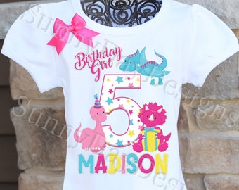 Dinosaur Birthday Shirt, Girls Dinosaur Birthday Shirt, Dinosaur Birthday Girl Shirt, Dinosaur Birthday Party