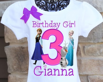 Frozen Birthday Shirt, Elsa and Anna Birthday Shirt, Princess Birthday Shirt, Elsa Anna Birthday Outfit