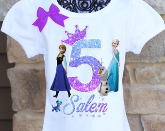 Frozen Birthday Shirt, Elsa and Anna Birthday Shirt, Princess Birthday Shirt, Elsa Anna Birthday Outfit
