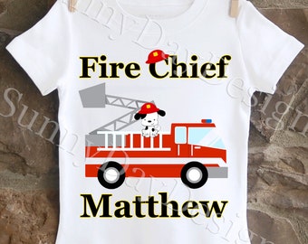 Firetruck Birthday Shirt, Firefighter Birthday Shirt, Fireman Birthday Shirt, Boys Birthday Ideas