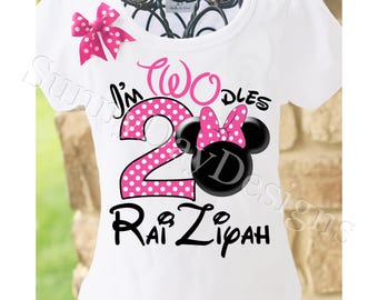 Minnie Mouse Birthday Shirt, Minnie Mouse Birthday Outfit, Minnie Mouse Birthday Party Supplies, Minnie Mouse Twodles Birthday Shirt