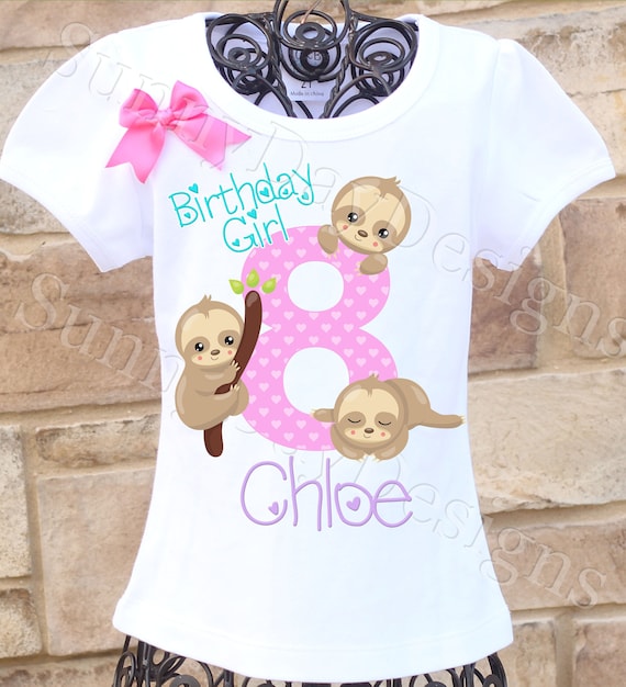 Sloth Birthday Shirt, Sloth Birthday Outfit, Cute Baby Sloth