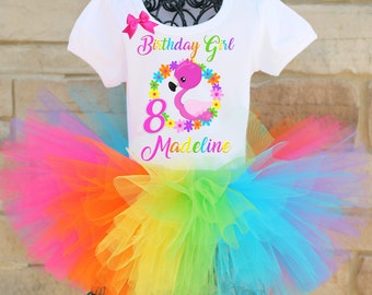 Flamingo Birthday Tutu Outfit, Flamingo Birthday Outfit, Flamingo Themed Birthday Party, Hawaiian Birthday Tutu Outfit