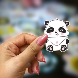 Cute Kawaii Panda Sticker, Panda Water Bottle Sticker, Panda Laptop Sticker, Panda Stickers Vinyl