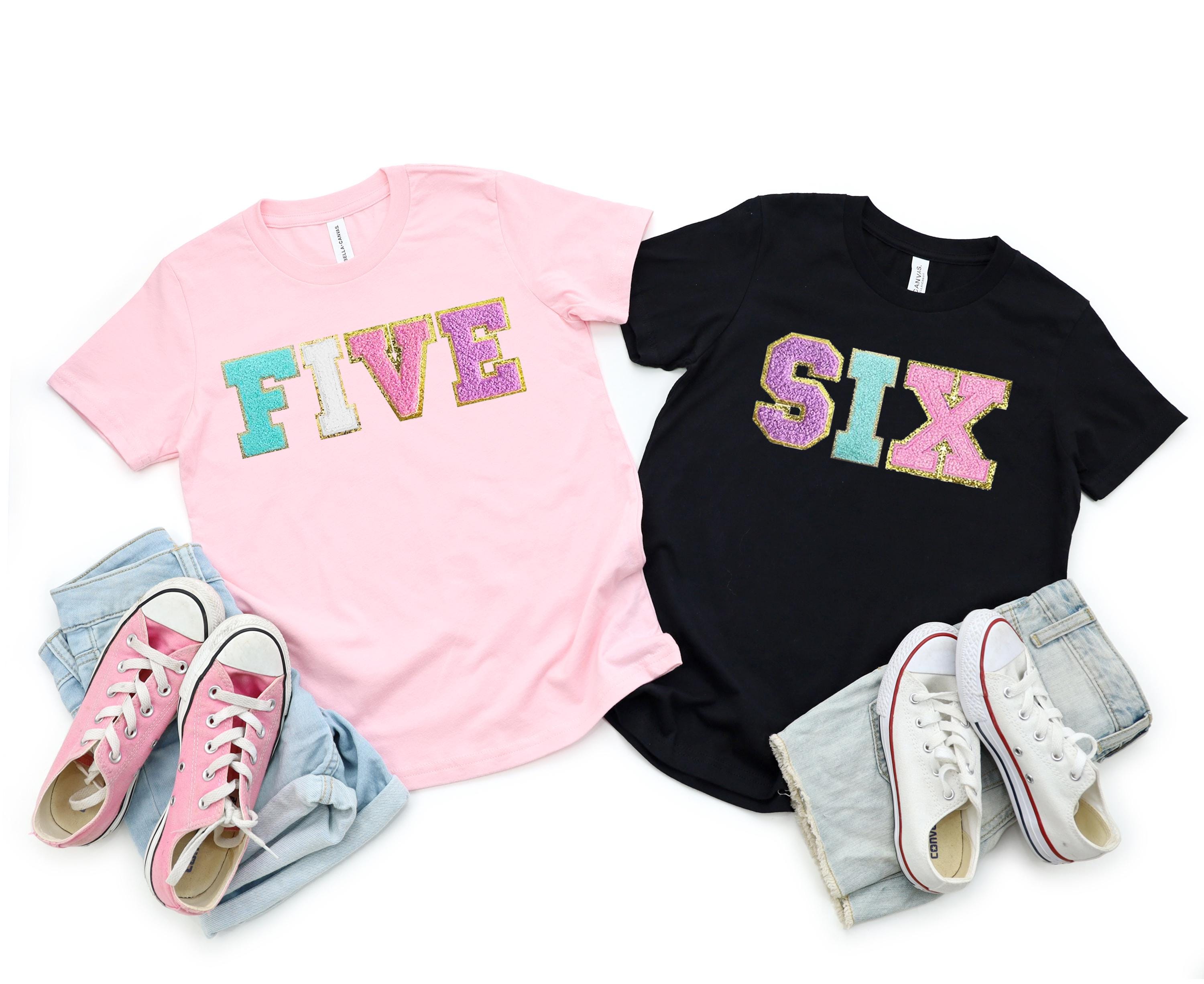 Birthday Girl Patch Shirt, Custom Birthday Shirt, Fifth Birthday Shirt, Fourth Birthday Shirt, Sixth Birthday Shirt, Chenille Patch