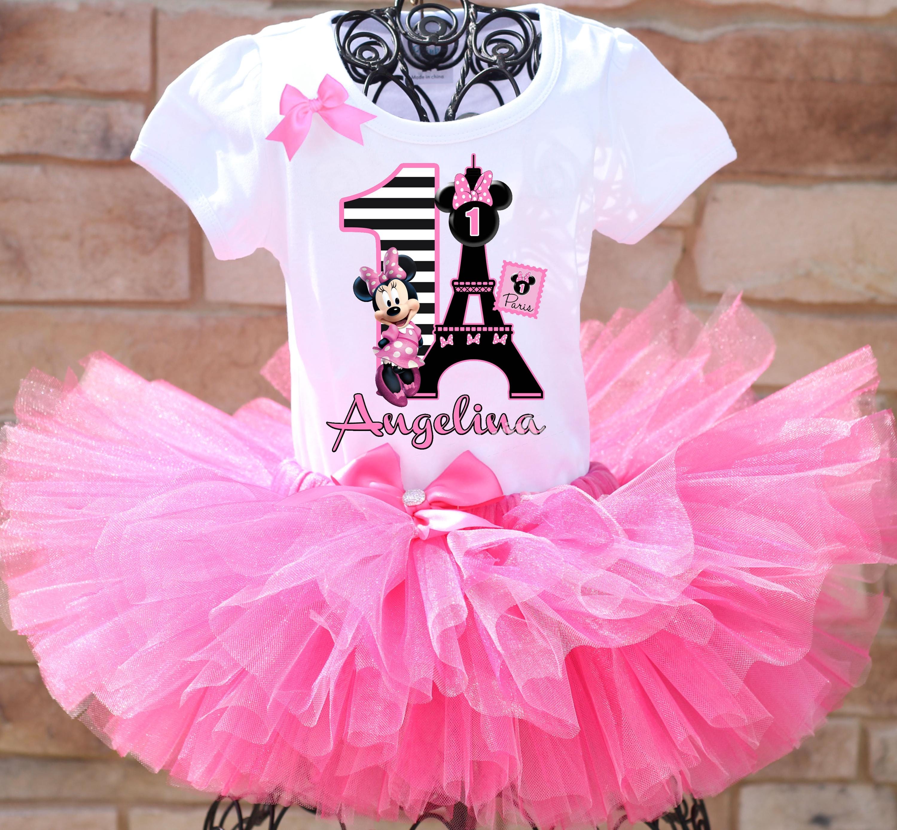 Minnie Mouse Paris Birthday Tutu Outfit, Parisian Minnie Birthday Tutu Outfit