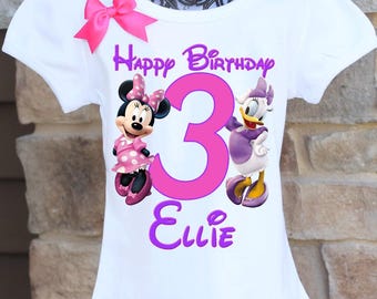 Minnie Mouse and Daisy Birthday Shirt, Minnie Mouse Birthday Outfit, Minnie Mouse Birthday Party Supplies