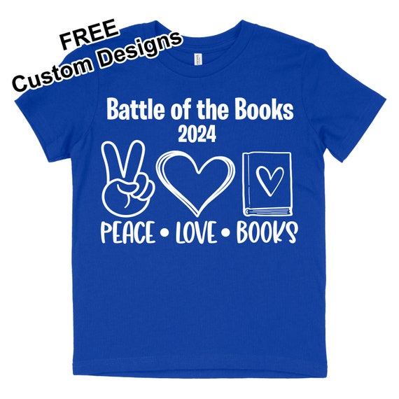 Battle of the Books Team Shirt Custom Book Team Shirts Peace Love and Books BOB Team Shirt Etsy