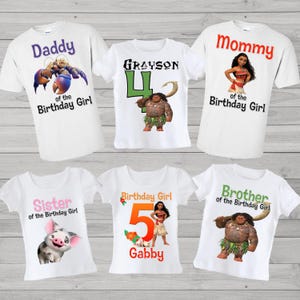 Moana Birthday Shirt Family Set