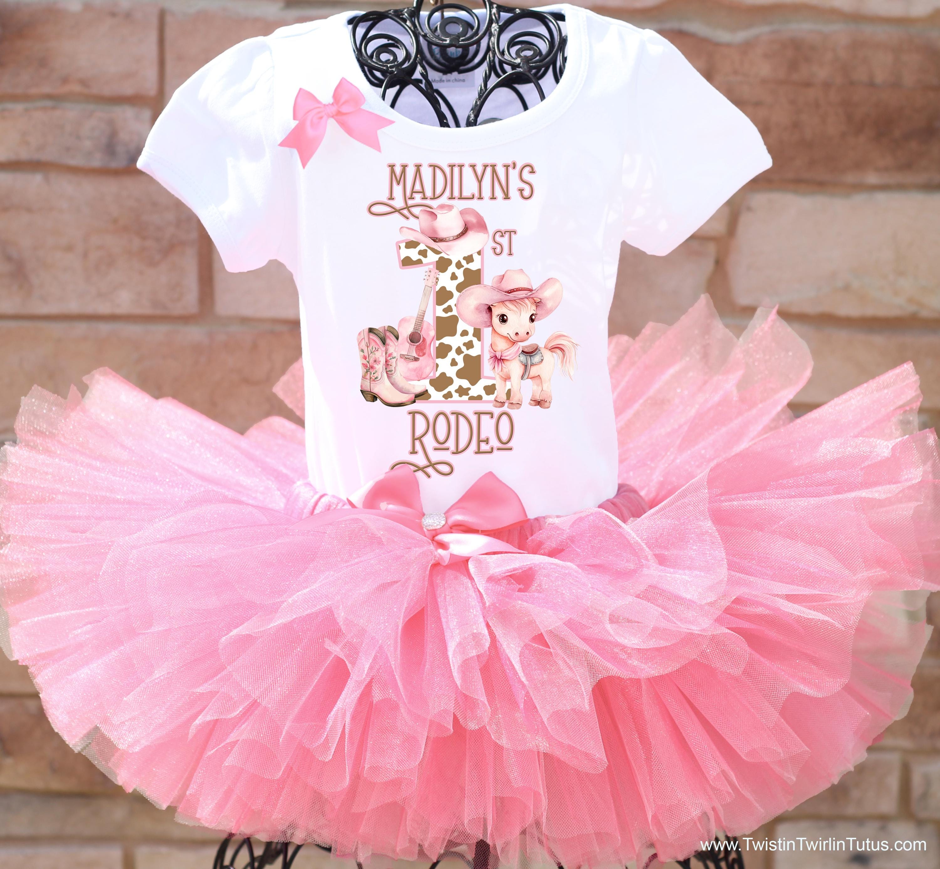 Pink First Rodeo Birthday Tutu Outfit, Pink Cowgirl Birthday Outfit, Cowgirl First Birthday, Country Western Birthday Tutu Outfit