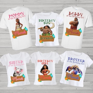 Moana Family Birthday Shirts
