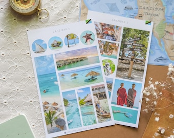 Zanzibar Stickers Set, Tanzania Travel Stickers, Zanzibar Landmarks, Africa Travel Journal Stickers, Tropical Vacation Stickers