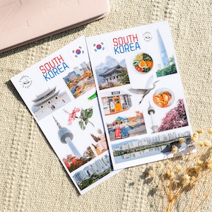Adesivi coreani carini di Seoul Corea Adesivi decorativi per regalo coreano per diario di viaggio Adesivi estetici