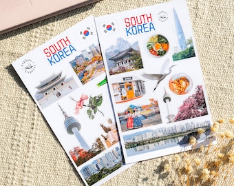 South Korea Sticker Sheets - Seoul Landmarks Travel Journal Stickers