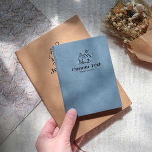 Personalized Travel Journal, Custom A5 or A6 Travel Notebook, Vegan Leather Travel Diary, Perfect Gift for Travel Lover, Travel Planner