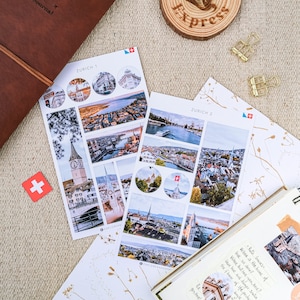 Stickers Zürich, stickers Zwitserland, reisstickers, Zwitserse stickers, bezienswaardigheden Zürich, stickers reisdagboek