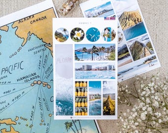 Hawaii Stickers, Honolulu Stickers, Aloha Stickers, Travel Stickers, Tropical Stickers, Beach Stickers, Summer Stickers, Hawaiian Stickers