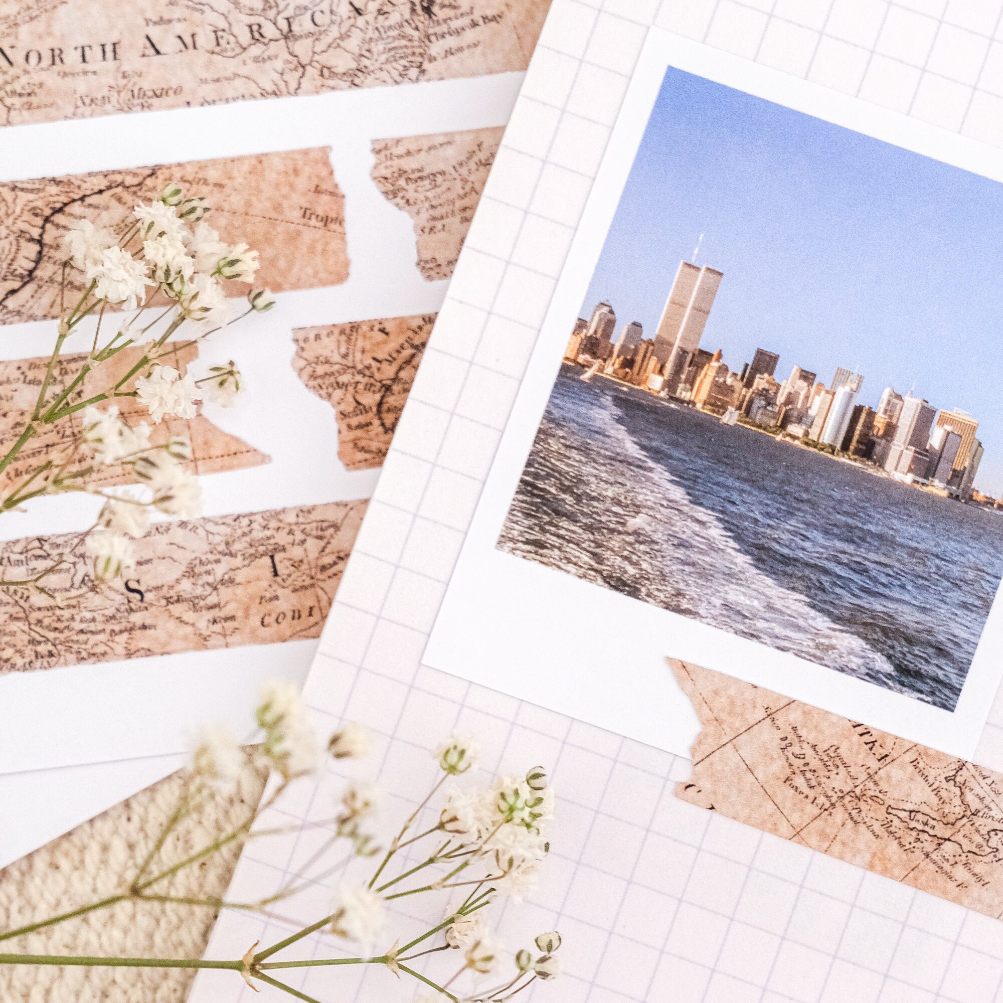 Vintage Map Washi Strips Stickers World Map Washi Tape for Junk Journal ...
