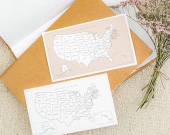 United States Map Sticker USA Travel Tracker Sticker of US Map Planner Stickers Places I&#39;ve Been Map States Visited Sticker Coloring Map