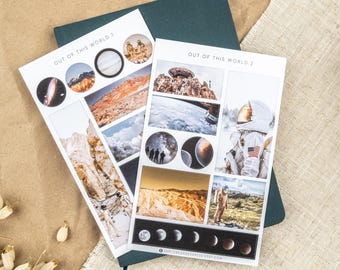 Space Travel Stickers - Universe Stickers, Galaxy Stickers, Planet Stickers, Astronaut Stickers, Outer Space Stickers, UFO Stickers