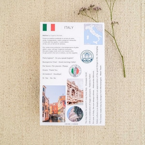Kit reisstickers Italië voor reisdagboeken en plakboeken.