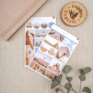 Stickers Egypte, reisstickers, stickers Caïro Egypte, Egyptische stickers, reisdagboek, piramidestickers, reiscadeau Egypte