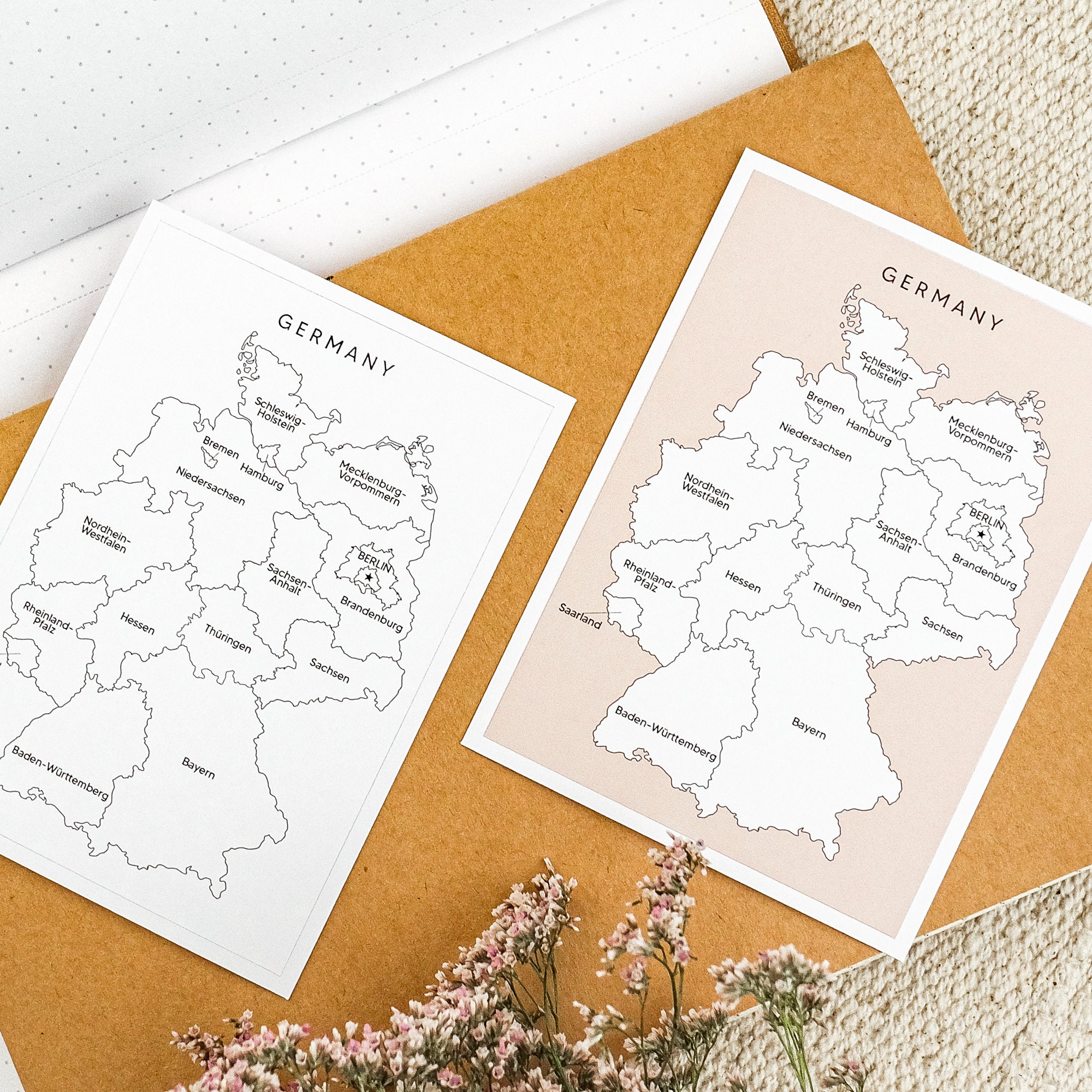 Germany Coloring Sticker Germany Map Sticker to Color the German States I've Been Map Sticker ...