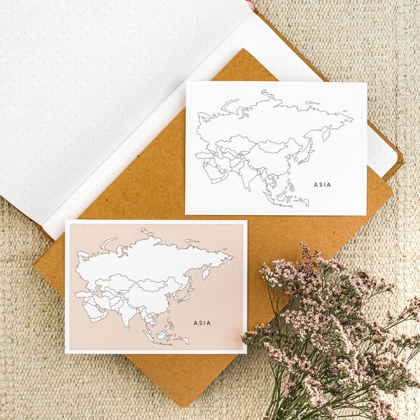 Asia Color In Map Sticker of Asia Travel Map Stickers For Tracking Places I've Been Map Sticker For Travel Journal Map Sticker