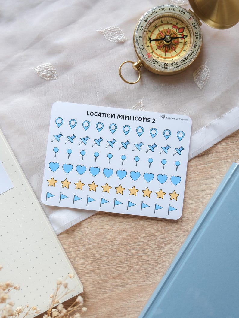 Location Icon Stickers • Map Pin Stickers • Travel Stickers • Geotag ...