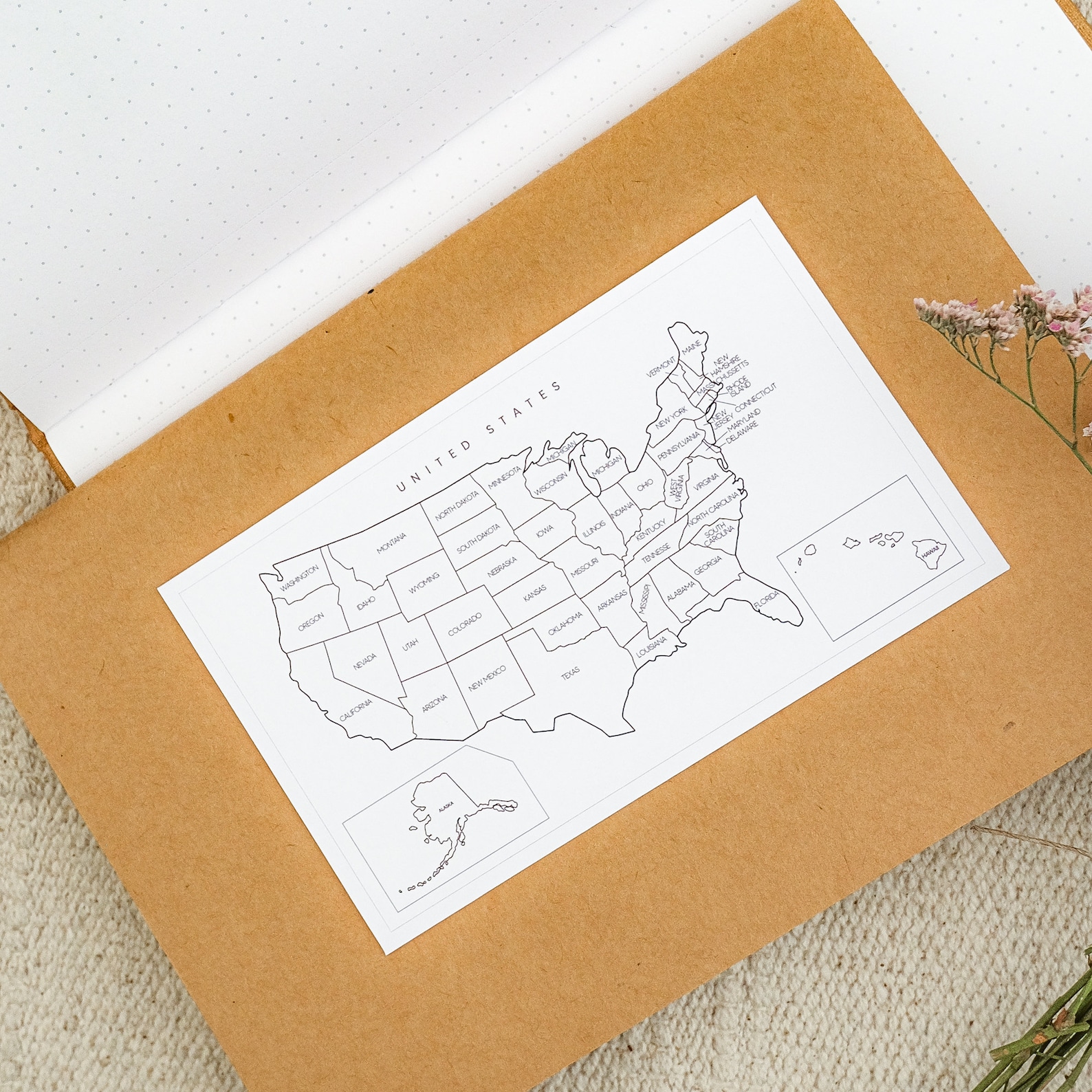 United States Map Sticker USA Travel Tracker Sticker of US Map Planner ...