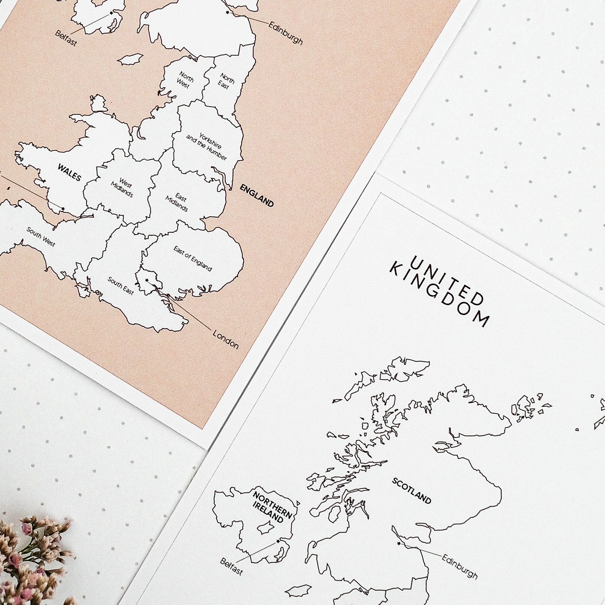 United Kingdom Map Sticker, UK Outline Map, Travel Journal Stickers, UK ...