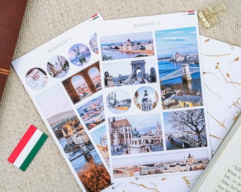 Adesivi Budapest, Adesivi Ungheria, Adesivi di viaggio, Adesivi monumenti, Adesivi Budapest Ungheria, Souvenir di Budapest, Diario di viaggio
