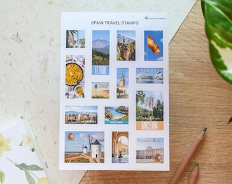 Stickers tampons de voyage en Espagne - Stickers monuments espagnols, Stickers journal Espagne, Stickers timbres Espagne, Timbres espagnols, Stickers voyage