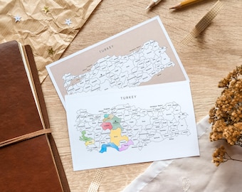 Turkey Provinces Map Sticker - Travel Tracker Map to Color in Visited Provinces | Travel Journals & Planners | Gift for Travelers