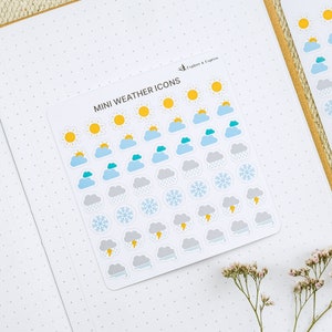 Mini-Wetter-Icon-Aufkleber zur Verfolgung der täglichen Wetter-Planer-Symbole für Reisejournal oder Planer Weather Tracker Tiny Stickers