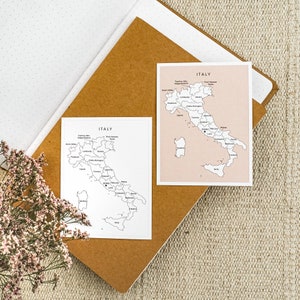 Italien Karte Sticker, Italien Karte Ausmalbild, Karte Reise Italien, Reise Tracker Italien. Perfekt für Travel Journal, Planer und Travel Journal Lover