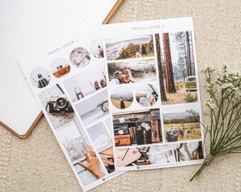 Travel Lover Sticker Sheets of Travel Photos Journaling Girls Trip Holiday Travel Gift Travelers Journal Planner Aesthetic Travel Stickers
