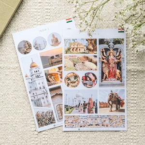 Pegatinas de viaje a la India para llevar un diario, pegatinas de la India, pegatinas de viajes a la ciudad, Nueva Delhi, dioses hindúes, pegatinas de vacaciones, pegatinas de países.