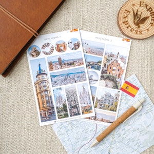 Stickers Barcelone, Stickers Espagne, Stickers voyage, Stickers espagnol, Stickers vacances, Carnet de voyage, Stickers monument