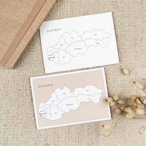 Adesivo de mapa da Eslováquia, Adesivo de mapa do rastreador de viagens da Eslováquia, Mapa de contorno da Eslováquia, Adesivos eslovacos, Adesivo de mapa da Eslováquia