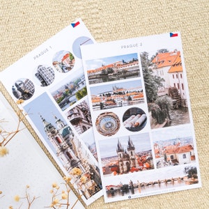 Praag reisdagboek planner dagboek plakboekstickers van de Tsjechische Republiek Praagse monumenten voor het decoreren van je reizigers notebookpagina's