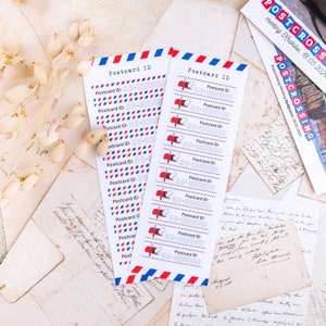 Pegatinas de identificación para postales, pegatinas de identificación de Postcrossing, pegatinas de Postcrossing, pegatinas de amigos por correspondencia, pegatinas para cartas y postales