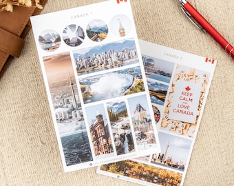 Canada Stickers | Canadian Stickers | Canada Landmark Stickers | Toronto Stickers | Travel Journal Stickers