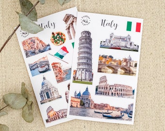 6 X 10cm Taly Vnyl Stckers - Vence Rome Mlan Psa Country Cty Travel Map Flag Holday