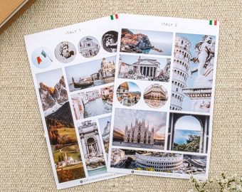 Italy Stickers For Journals and Planners. Travel Stickers, Italian Landmark Stickers, Travel to Italy Stickers, Travel Lover Gift